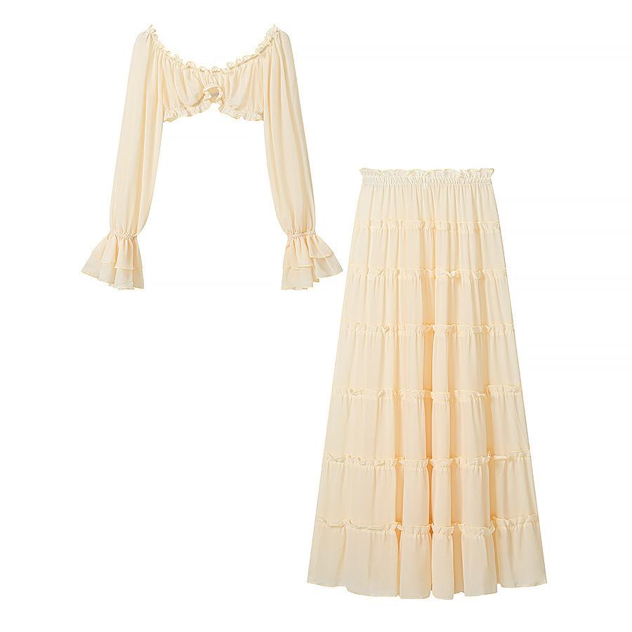 European and American style, new women s clothing, foreign style, fashionable, versatile, tube top sexy two-piece set S