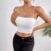 Casual Tank Top U Neck Crop Tops Frauen Sommer Camis Einfarbig Leibchen Mode Rohr Weibliche Ärmellose Gestellte Weste Y2K kleidung