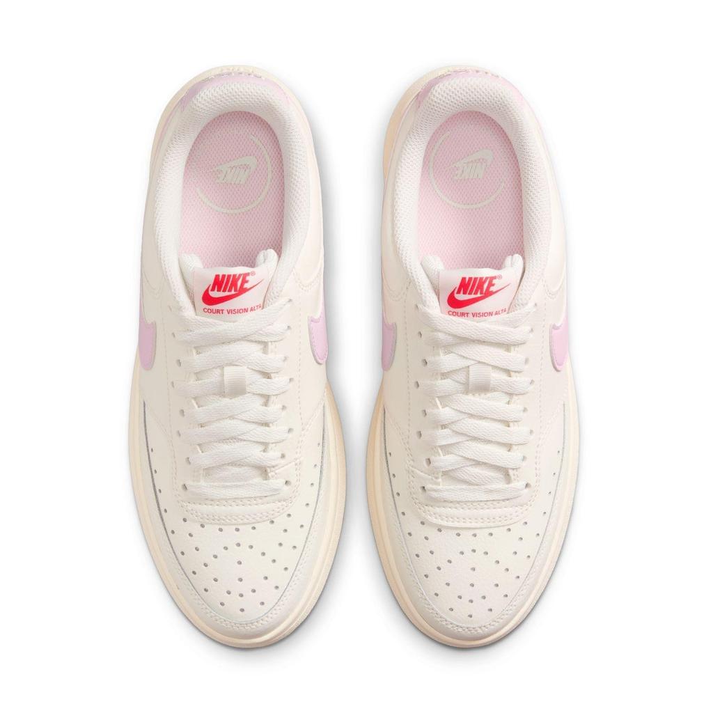 IB4480-133 Nike Court Vision Alta Sail Pale Ivory Light Crimson Pink (Women's)