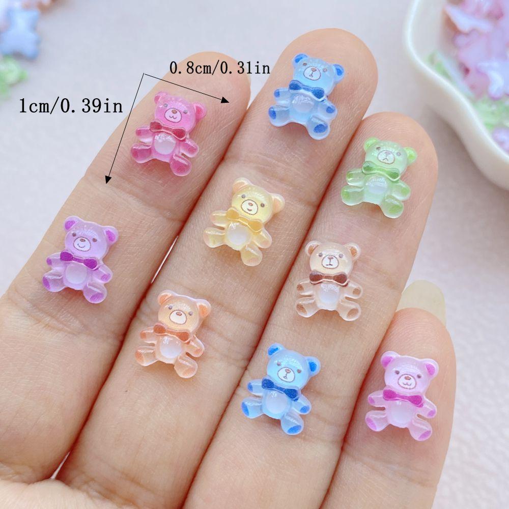 

50 шт. Милые мини мультяшные маленькие медвежата, смола для дизайна ногтей, дизайнерские шармы, DIY ремесло для 3D украшений для ногтей, ювелирные изделия