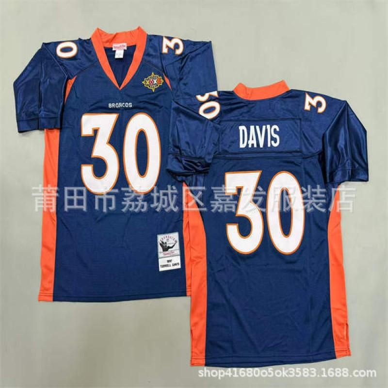 Denver Broncos Retro Football Jersey Mens Cotton Training Shirt NFL Style Rugby Sportswear
