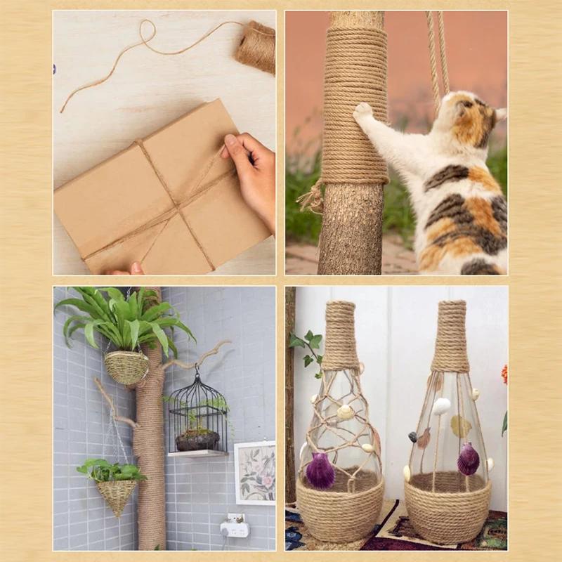 Natural Hemp Rope String for Jute Decoration, Twine for Crafts, Gift Wrapping, Jute Cord for Gardening, And Wedding Party Decor