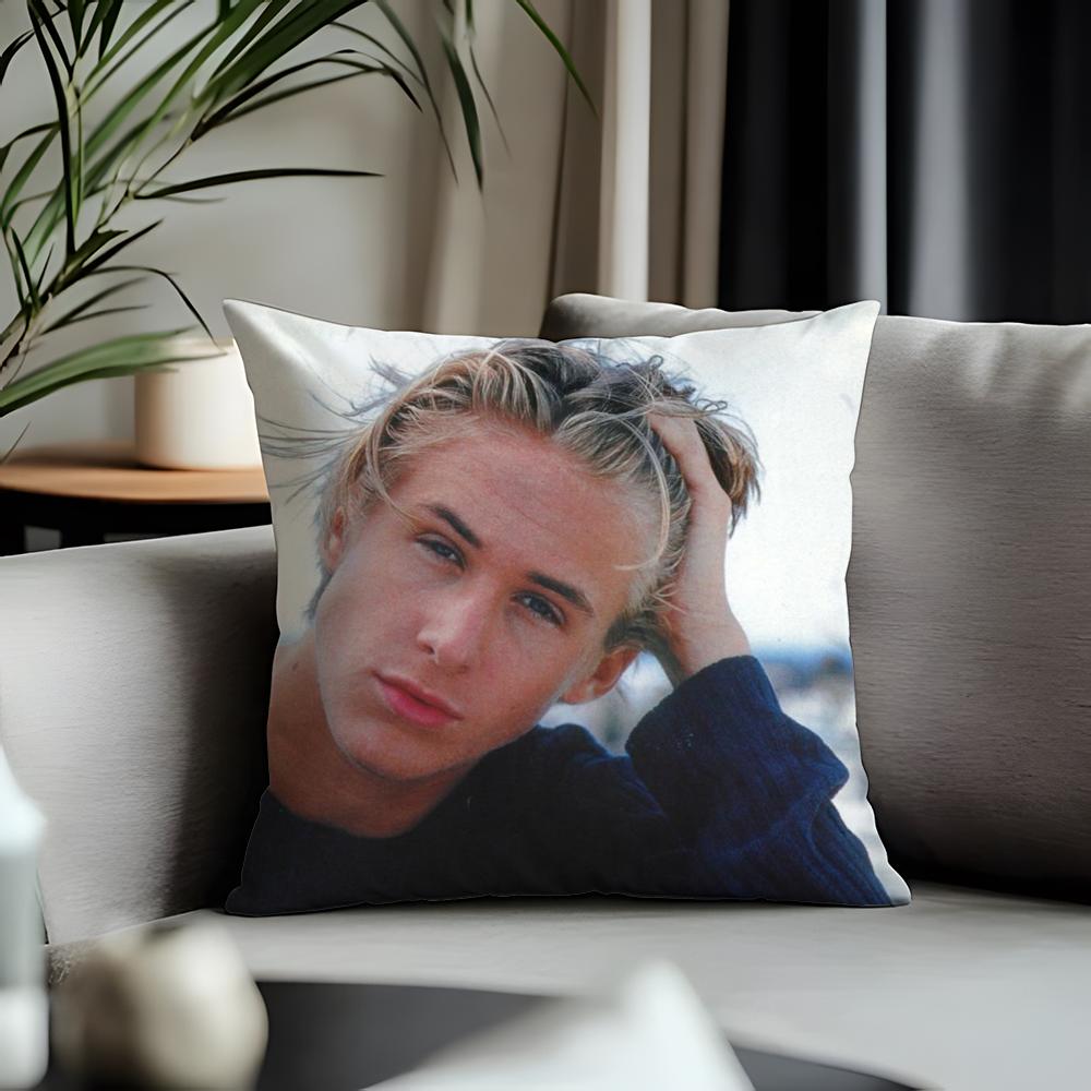 Trending Rryan Goslingew Cushion Cover Antidustmite Pillowcase Invisible Zipper Silky Short Plush Sofa Cushion Cover