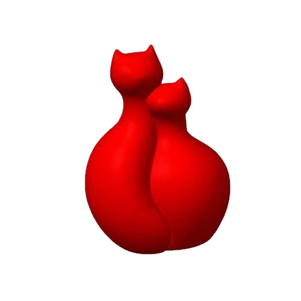 Sculpture Flower Vase 3D Printed Home Decoration Cat Hugging Vase  Gift Occasion красный