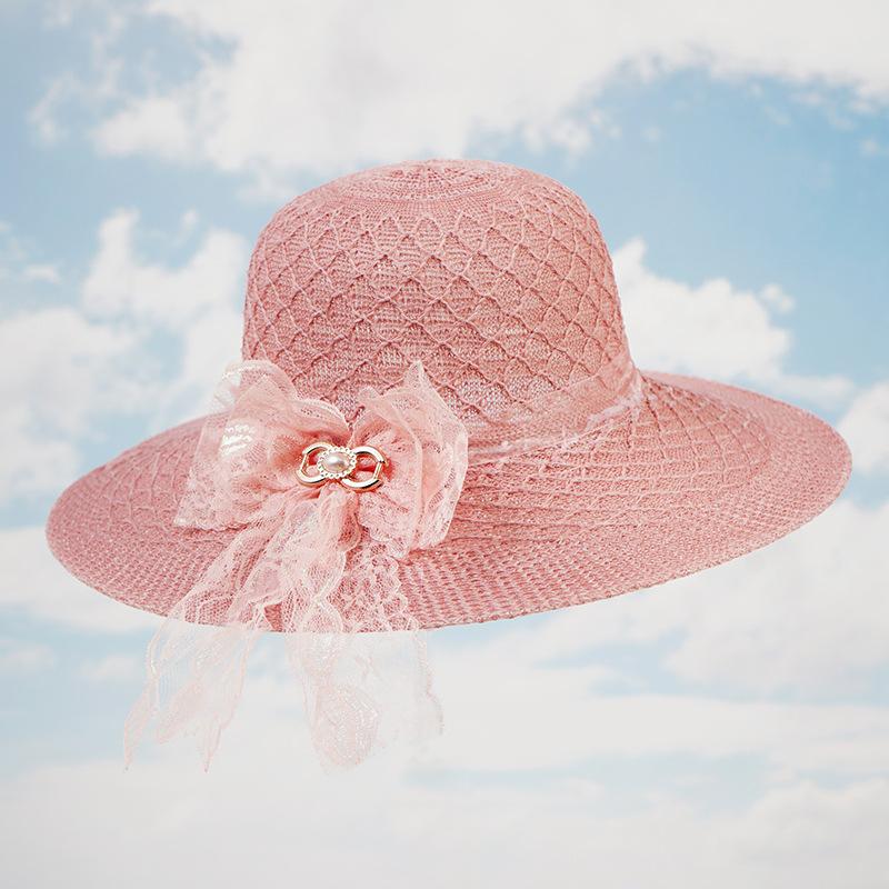 Sun Hat Women's Summer Sun Protection Hat Elegant and Comfortable Versatile Straw Hat Breathable Foldable Women's Summer Sun Protection Hat