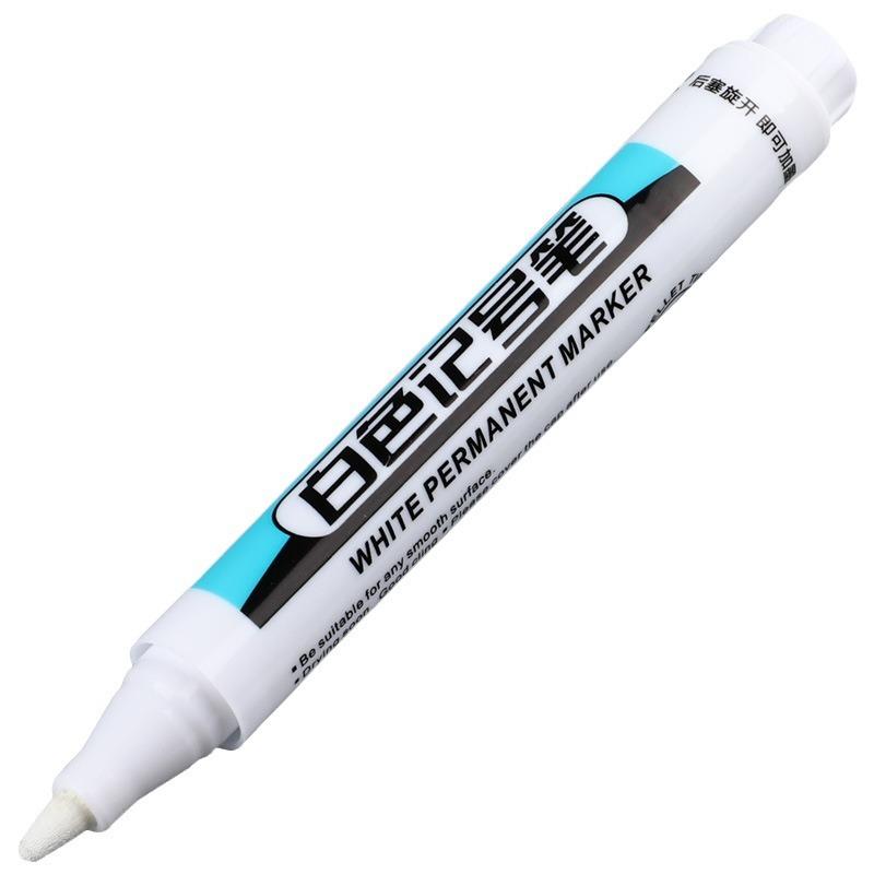 White Marker Oily Fine Tip Courier Waterproof Non-Fading Advertising Greeting Card Tire Glass Highlighter Pen Can Not Be Erased
