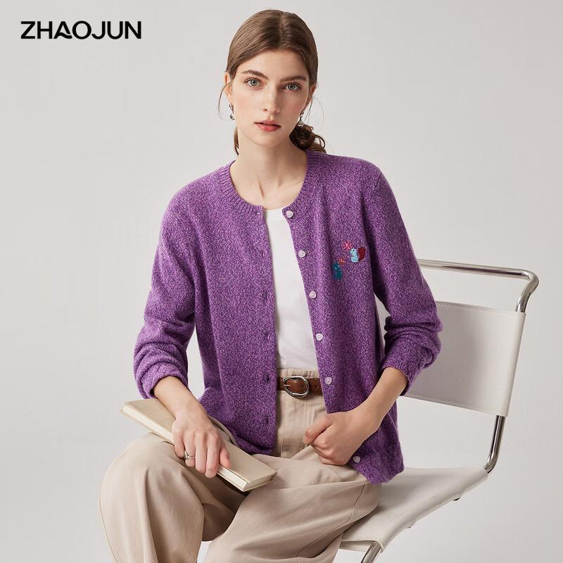 Zhaojun Women's Thickened 100% Cashmere Cardigan