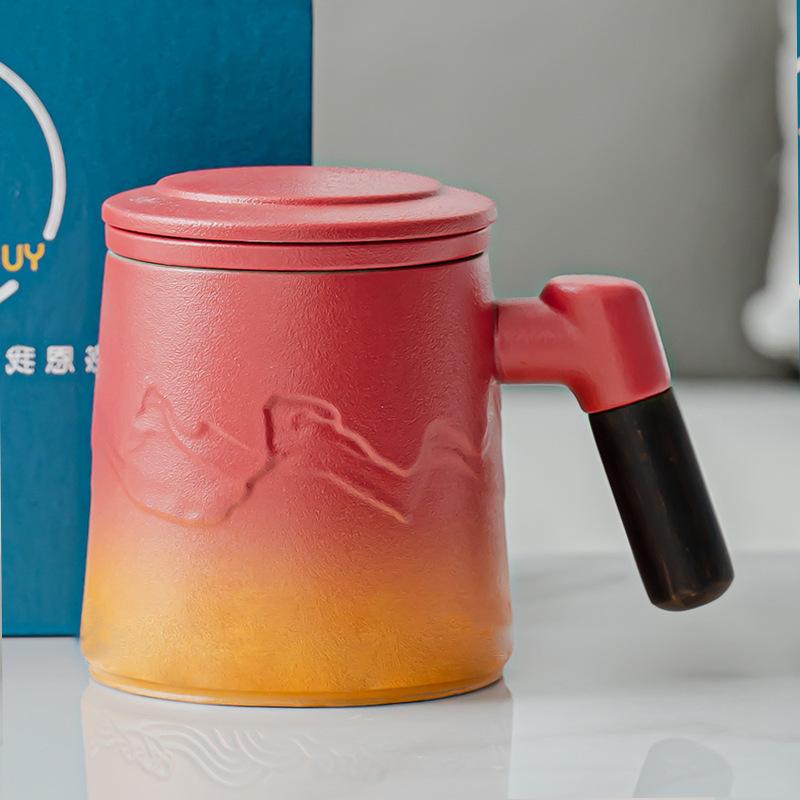 

Light luxury office cup tea separation large capacity mug business office tea cup 301-400ml