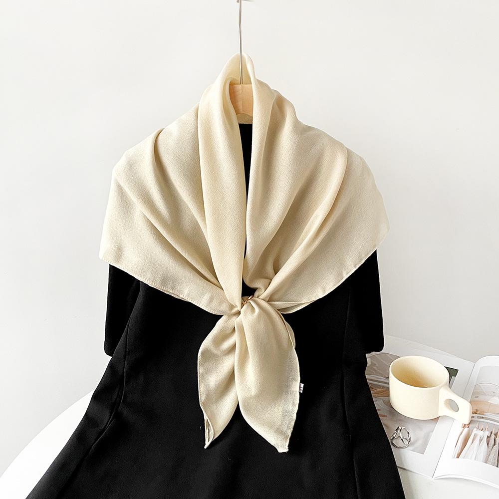 90 * 90cm Summer Women'S New Medium To Long Scarf Shawl Breathable Sunscreen Fashionable Versatile Premium Silk Scarf