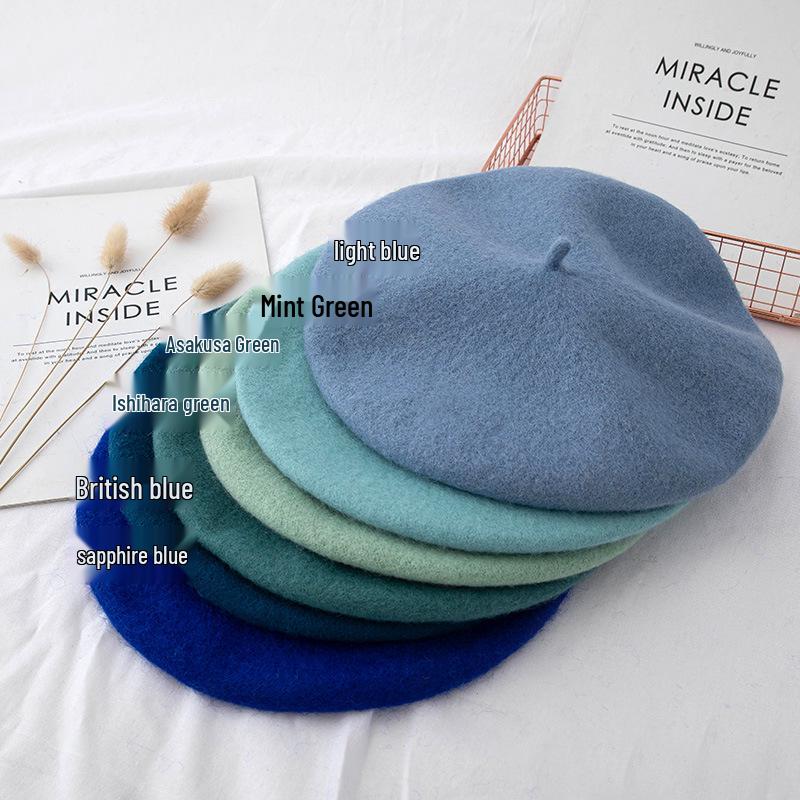 Satomi Ishihara Retro Wool Beret: Thickened Japanese & Korean Versatile Pumpkin Hat for Women