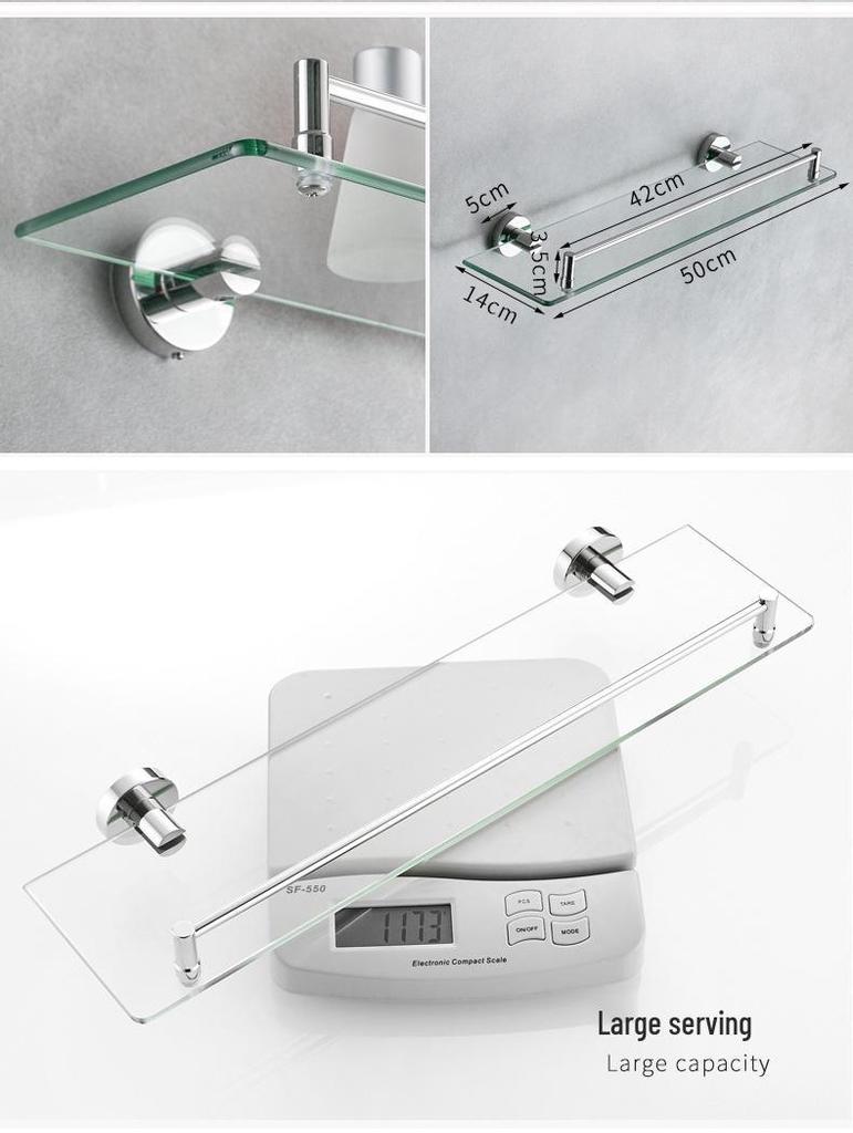 Edelstahl Badezimmer Handtuchhalter Set mit Spiegelablage & Nagelfreier Installation