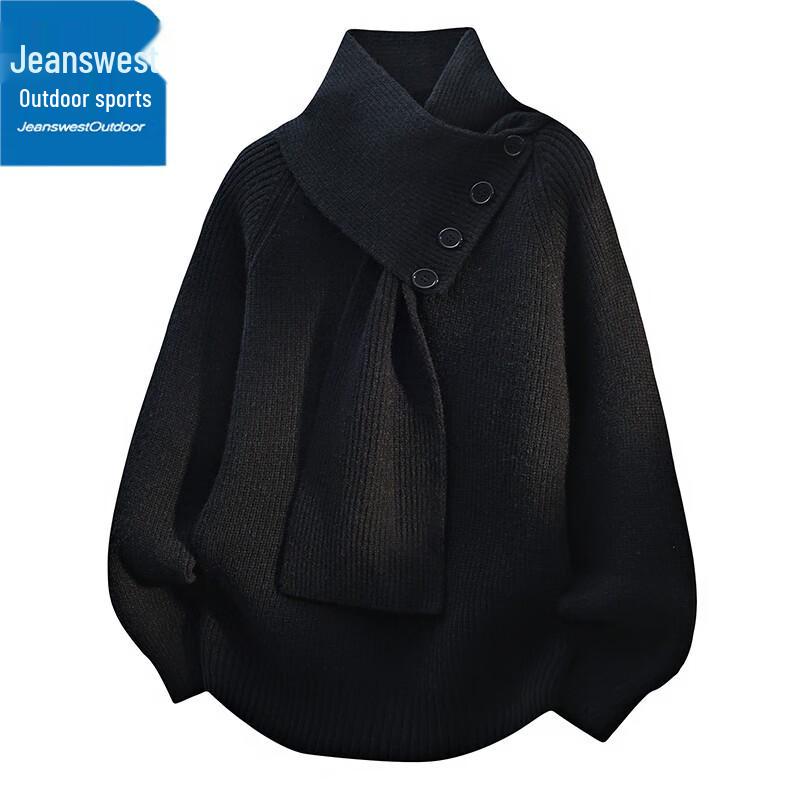 

Jeanswest Men s Winter Scarf Collar Knit Pullover Sweater XL