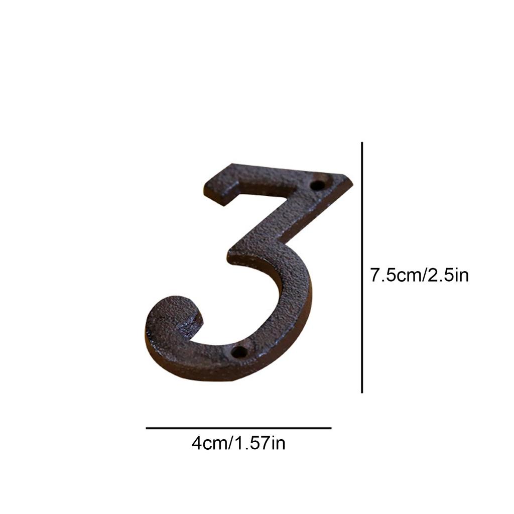 0 to 9, A to Z Metal Letters Numbers Cast Iron Decoration House Sign Doorplate DIY Cafe Wall House Door Address Alphabet Number