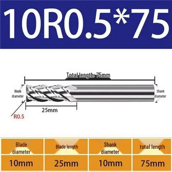 65° Metal Ceramic Flat-Bottom End Mill/Ball Nose End Mill/High-Gloss Mirror Face Mill