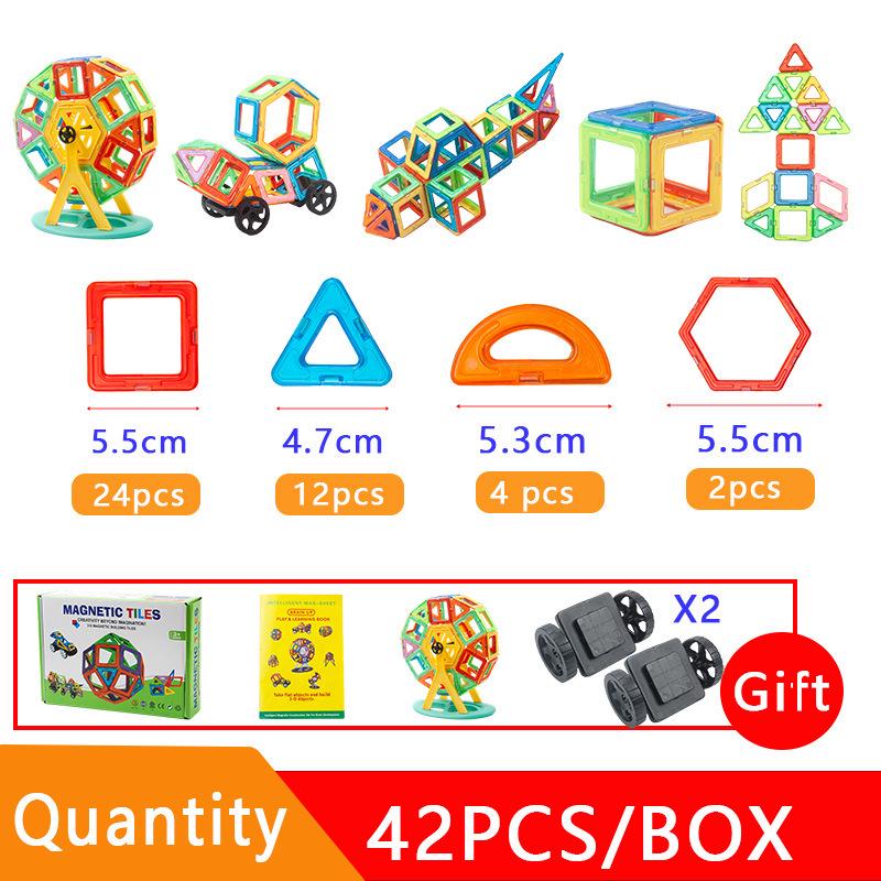 Large Educational Magnetic Tiles - Children's Development Toy for Creative Building and Thinking
