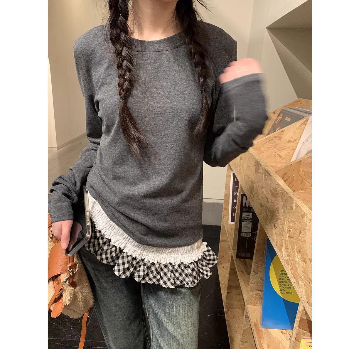 

Women s Ballet Style Long Sleeve Brushed Warm Top - Autumn/Winter Fashion XXL сірий колір