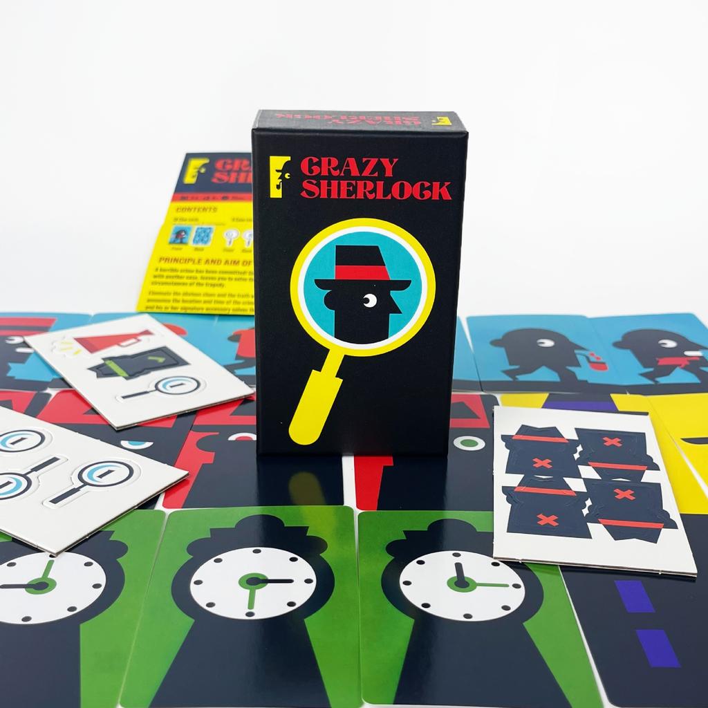 Crazy Sherlock Card Game Instant Fun Minimalist Style Family Game