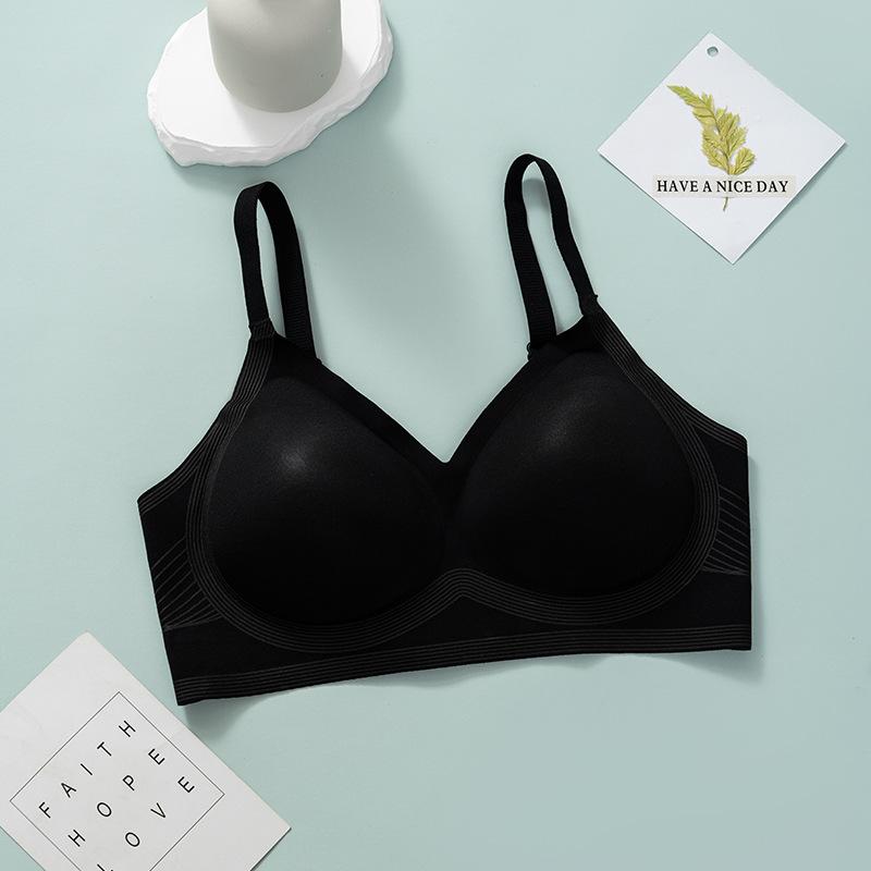 

New spring seamless soft support anti-sagging breast bra M(recommended 45-52.5kg ) чёрный
