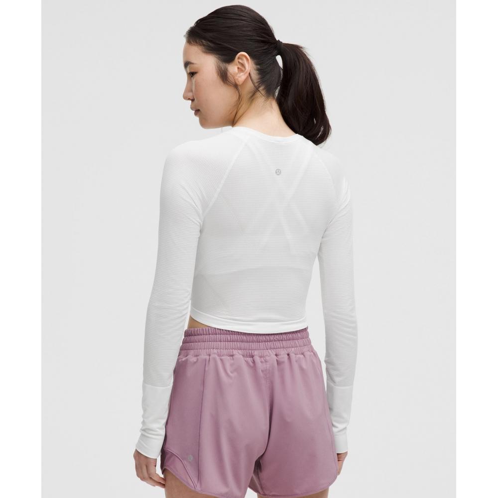 Lululemon Swiftly Tech Cropped Long Sleeve Shirt 2.0 White White