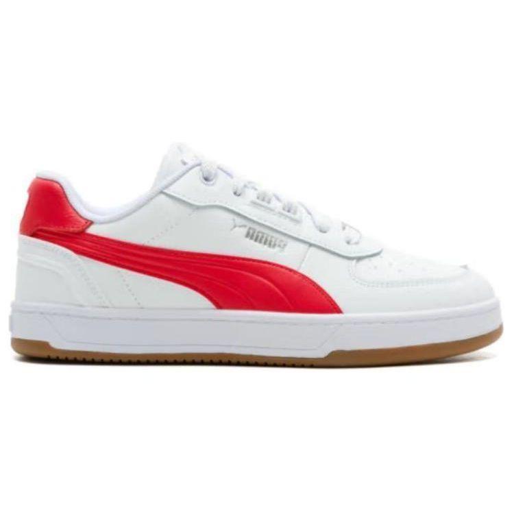 Puma Caven Comfortable Versatile Low-Top Sneakers Unisex Sneakers White Red 395016-05