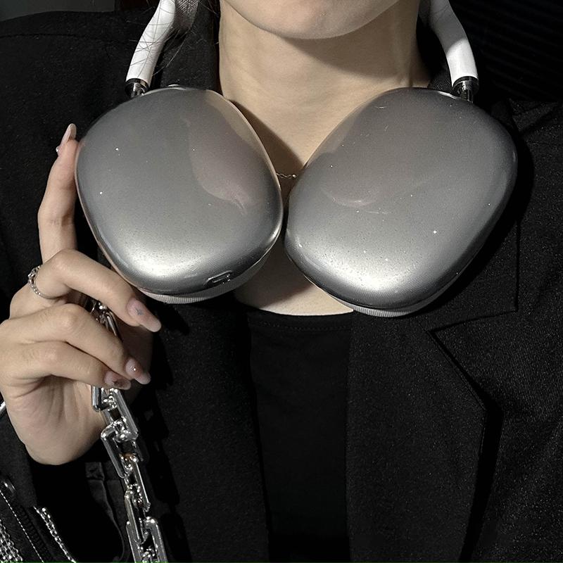 1Pair Headphone Case For Apple Airpods Max Protective Cover Glitter Sparkle Clear Tpu Soft Earphone Case For Apple Airpods Max 2