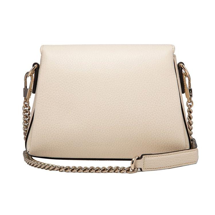 Gucci Double G Buckle Chain Lychee Grain Cowhide Messenger Bag Accordion Shoulder Crossbody Mini Women Bags White 607720-CAO0G-9522