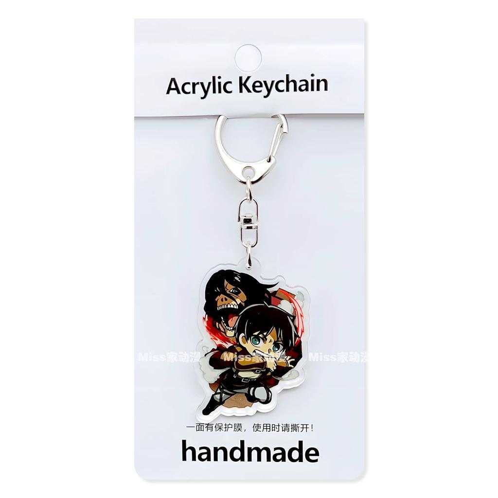 Attack on Titan Acryl Schlüsselanhänger Anhänger, Mikasa Levi Erwin Eren Anime Tasche Ornament