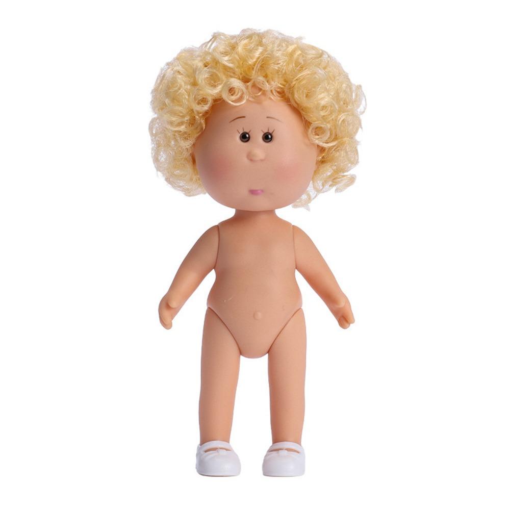 Dress Up 14cm Bean Eye Vinyl Doll Curly Hair Action Figure Body Mia Potato Dolls  Doll Accessories