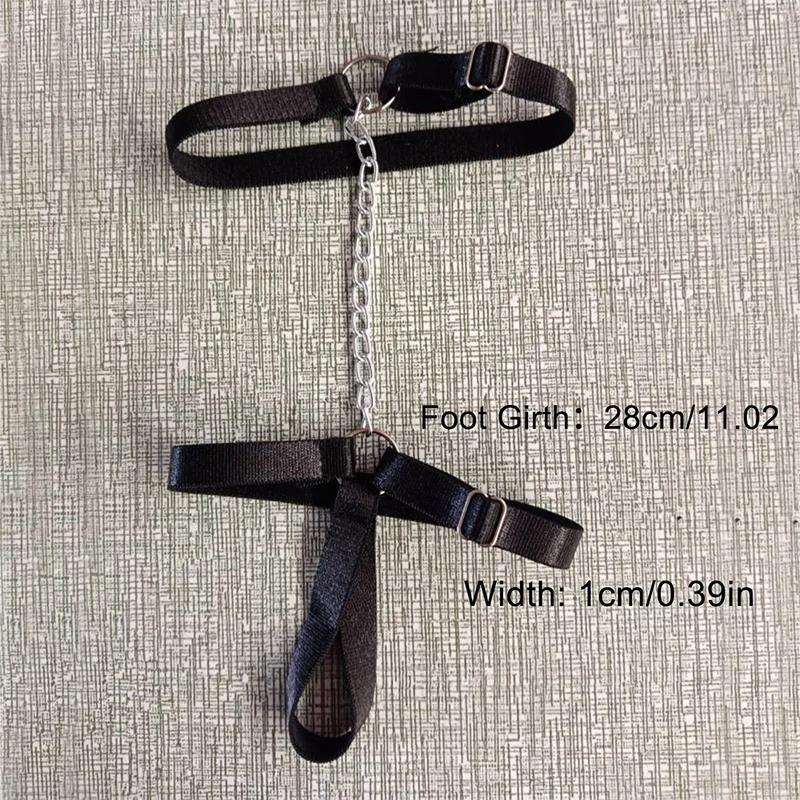 Chain Gothic Black Elastic Band Bandage Anklet Bracelet For Women High Heel Summer Barefoot Ankle Sandals Prom Foot Belt