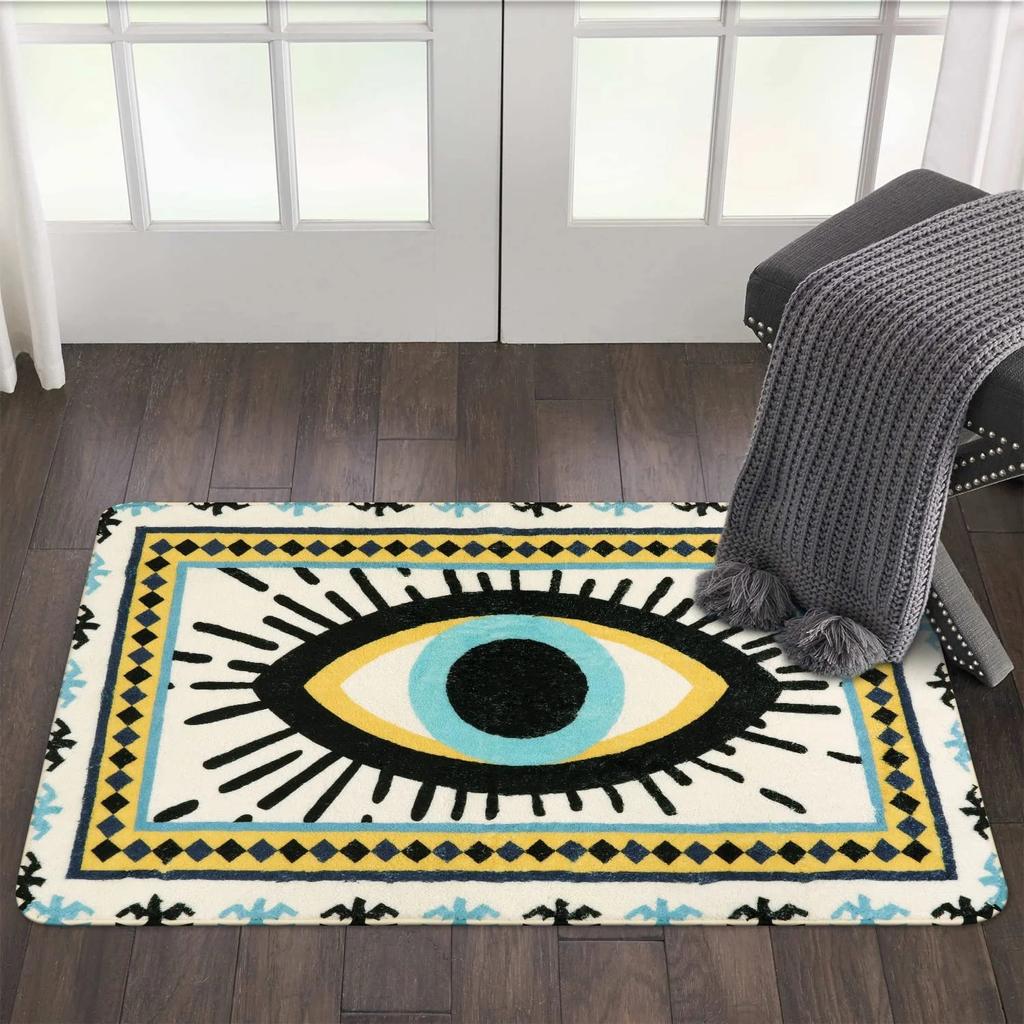 Eye Print Carpet Felt Floor Mat Thickened Non-slip Doormat Decorative Mat for Indoor Bathroom Bedside Custom Floor Mat