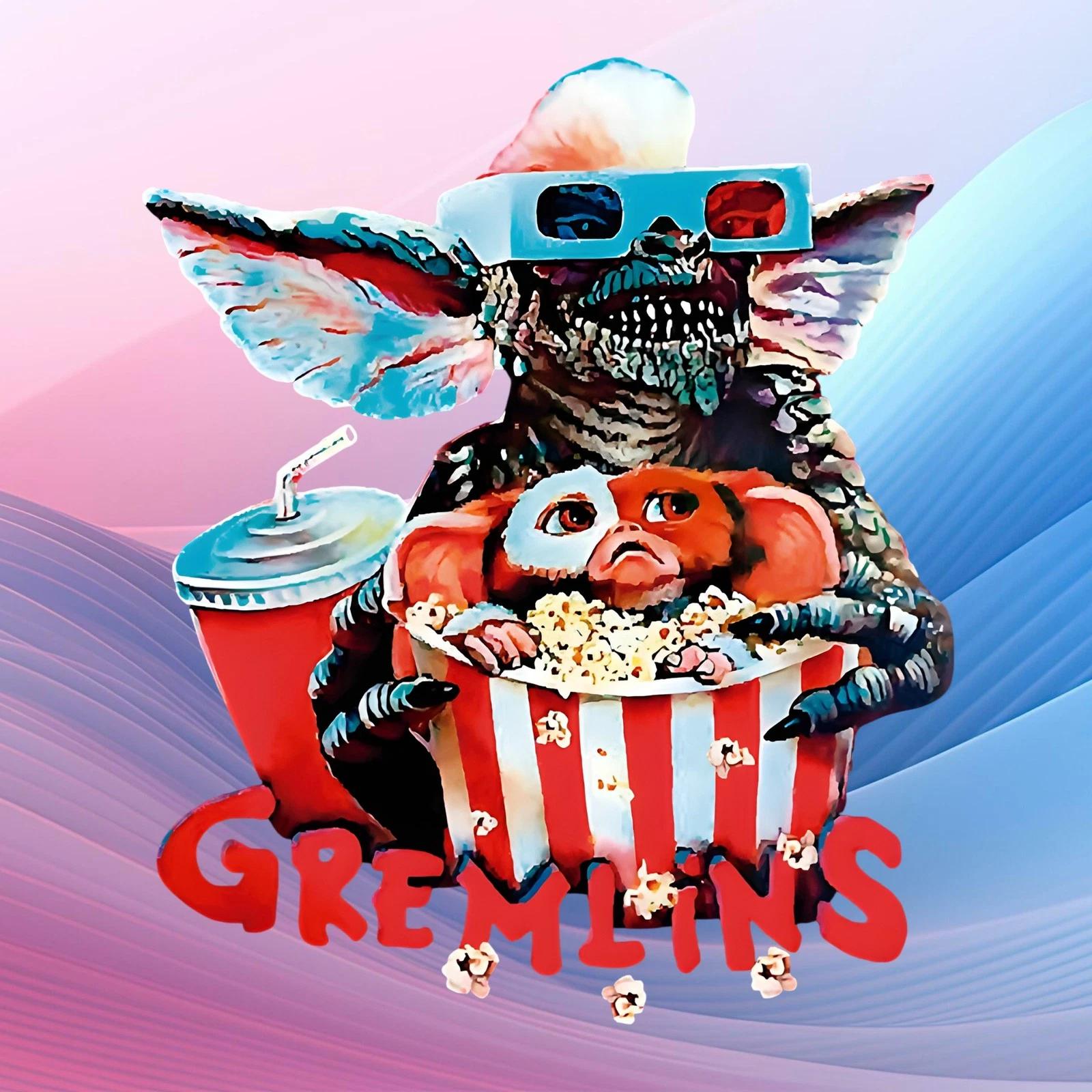 Gremlins Movie Popcorn Crunch T-Shirt | Gizmo 3D Glasses 3XL