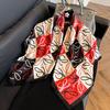 New 91 square scarf silk scarf female alphabet printing four seasons fashion landscape painting retro printing square scarf versatile