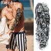 1PC Cool Totem Temporary Tattoo Fake Black Full Arm Tattoo Sticker For Men Summer Style Tatoos Decal