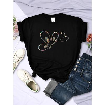 3D Butterfly Printed T-shirt Women's Fashion Brand T-shirt Hip Hop T-shirt Casual Loose Women's Top