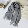 Women S Thick Warm Wool Scarf With Printed Logo For Winter Fashion