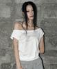 Aejeuyua Kitsch Dolman Off-Shoulder Tee White