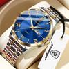 POEDAGAR Top Fashion Men Wristwatch Waterproof Luminous Week Date Quartz Male Clock Stainless Steel Business Men's Watches Reloj