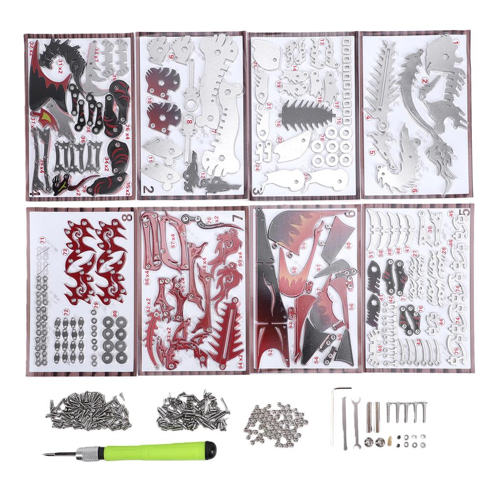 3D Metal Dragon Puzzle Stainless Steel DIY Assembly Mechanical Dragon Model Puzzle Toy