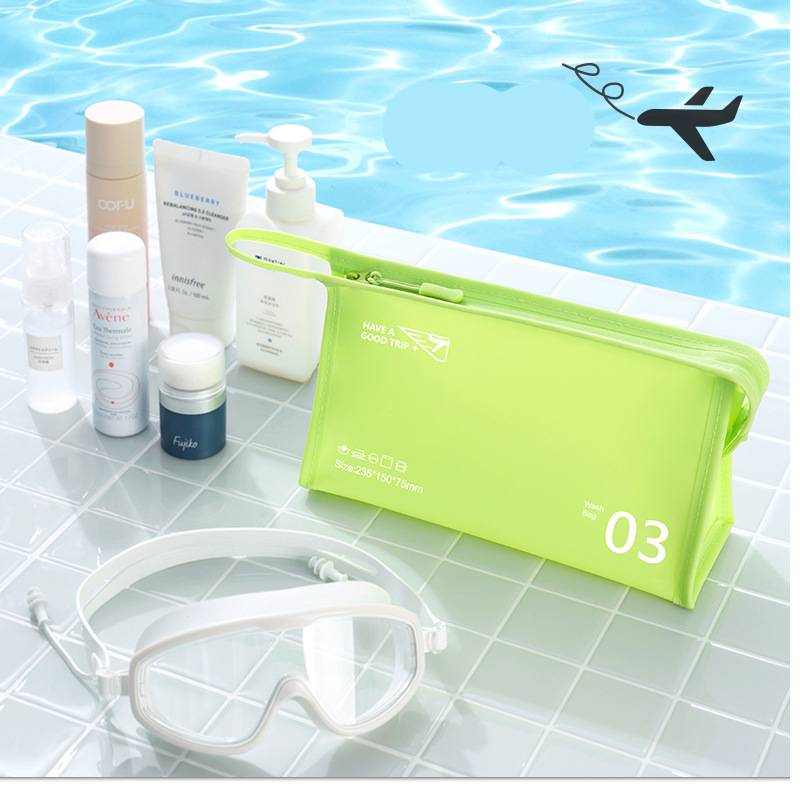 Trendy Travel Pvc Toiletry Bag In Soft Green For Makeup And Storage Toiletry