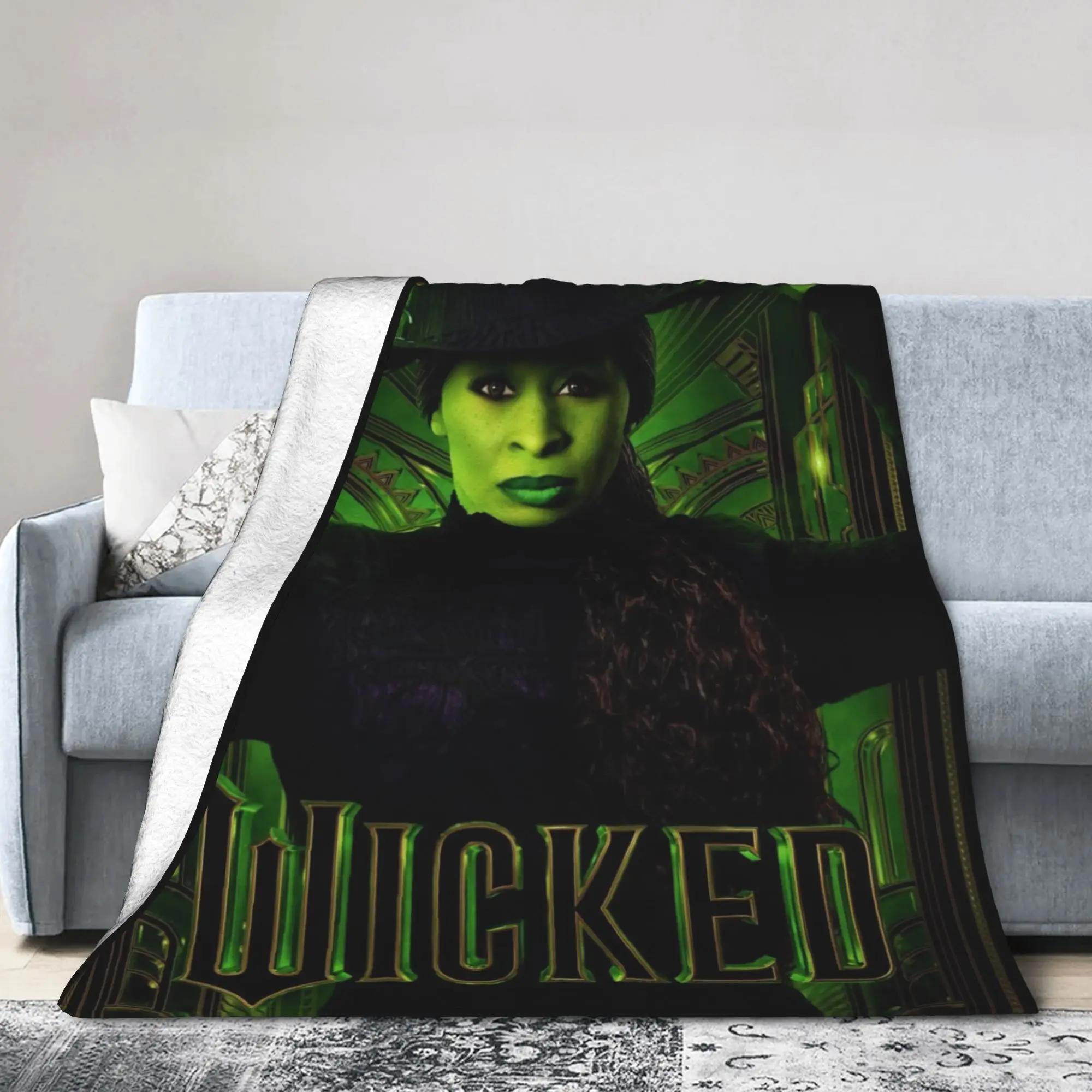 Elphaba  Glinda Wicked Movie Super Warm Plush Blanket for Kids and Adults Soft Comfortable Throw for Couch Chair Bed 40x50in