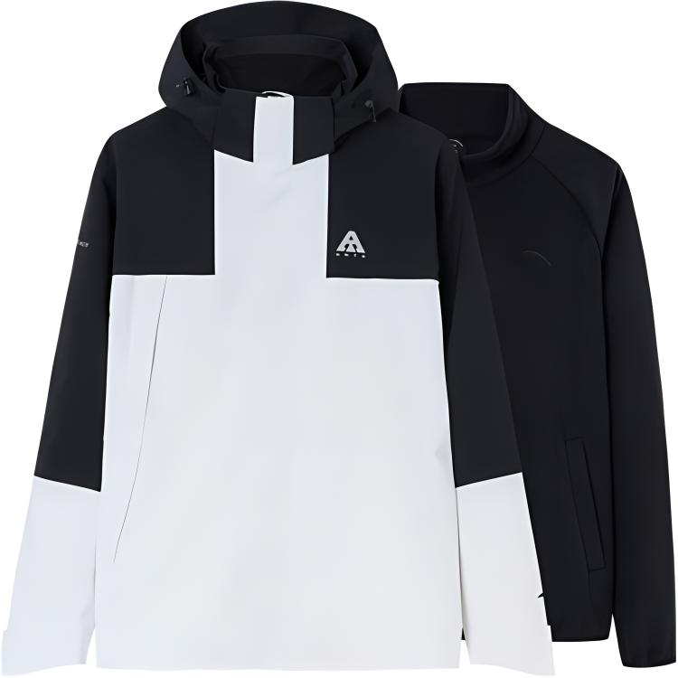 Anta Training Series Color Block Zip Up Hooded Long Sleeve Jacket Men Jackets 952347613-1