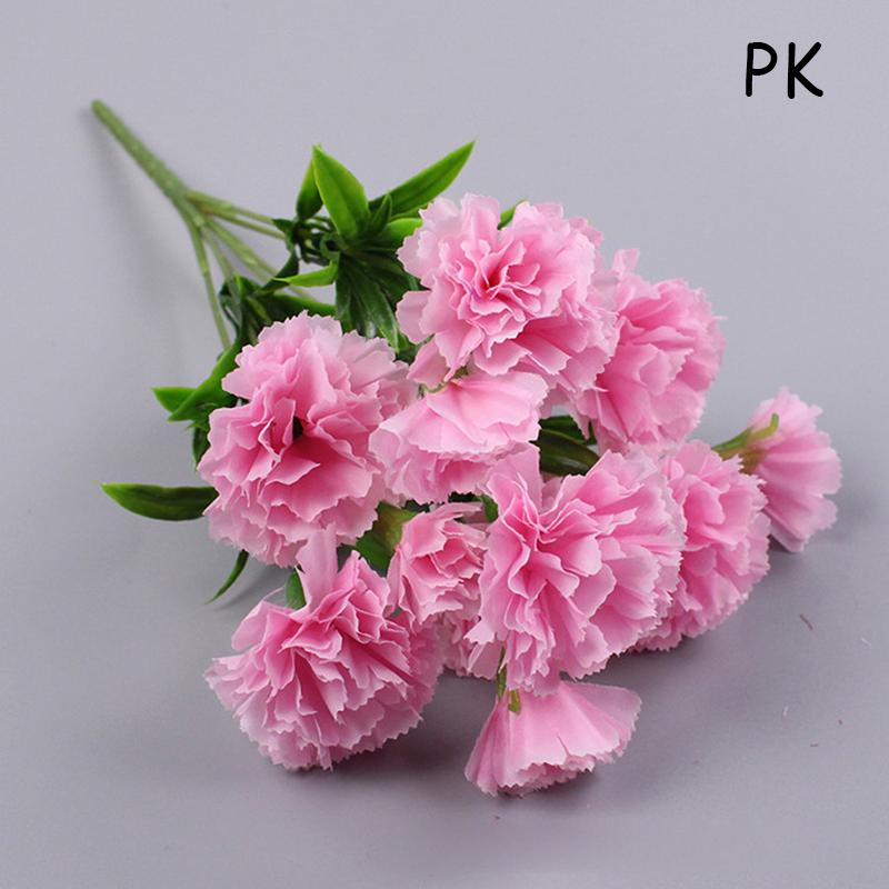 10 Heads Artificial Carnation Home Decoration Multi Color Beauty Silk Fake Flower Especial For Wedding And Festival Decoration