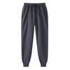 Unisex Warm Fleece Sweatpants - Plus Size, Solid Color, Casual Fitness Running Trousers