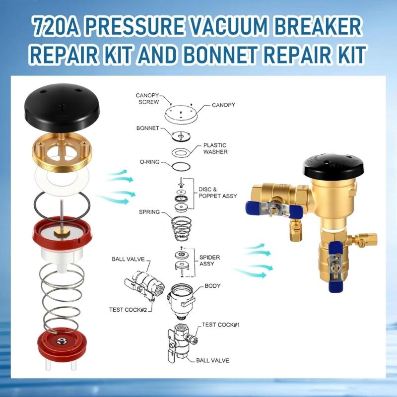 Complete PVB Repair Set For 720A Systems Includes Bonnet Kit And Replacement Suitable for 1/2”, 3/4”, & 1”