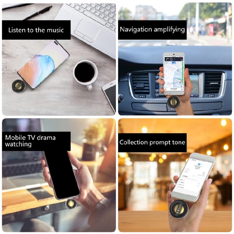 Typ C Mini-Handy-Lautsprecher Stereo-Sound Externer Musikplayer Surround-Lautsprecher Klares Gehäuse Tragbarer Soundverstärker