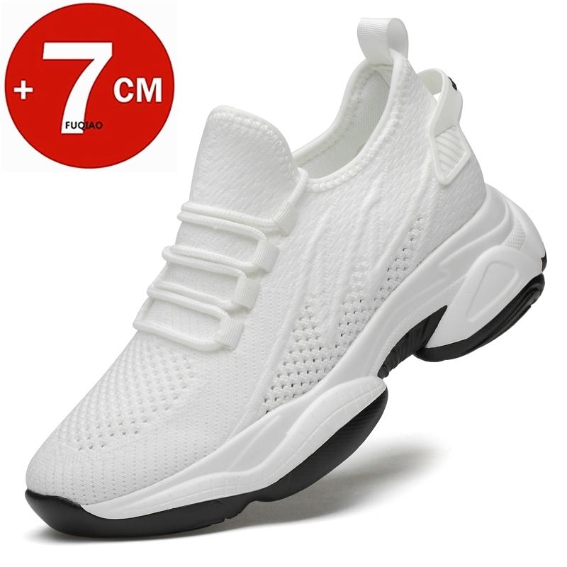 Herren Klobige Höhenerhöhende Sneaker Sommer Atmungsaktives Mesh Herren Elevator Schuhe 7cm Fersenerhöhung Einlegesohle Übergröße 36-44