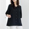 Dedra V Neck Blouse  Poly Linen  Size 110 Tbe3281