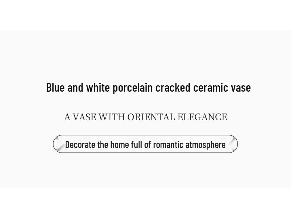 Chinese Blue and White Porcelain Ceramic Vase for Home Decor