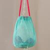Portable Travel Nylon Mesh Cosmetic Bag Drawstring Drainage Storage Bag for Swimming And Bathing Single Color Pattern