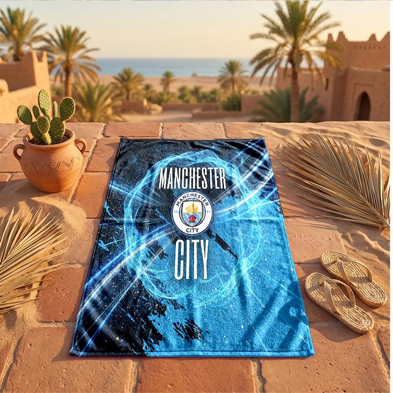 Asciugamano da Spiaggia in Microfibra con Stampa Manchester City Asciugatura Rapida Assorbente Grande Asciugamano per Spiaggia Nuoto Viaggio